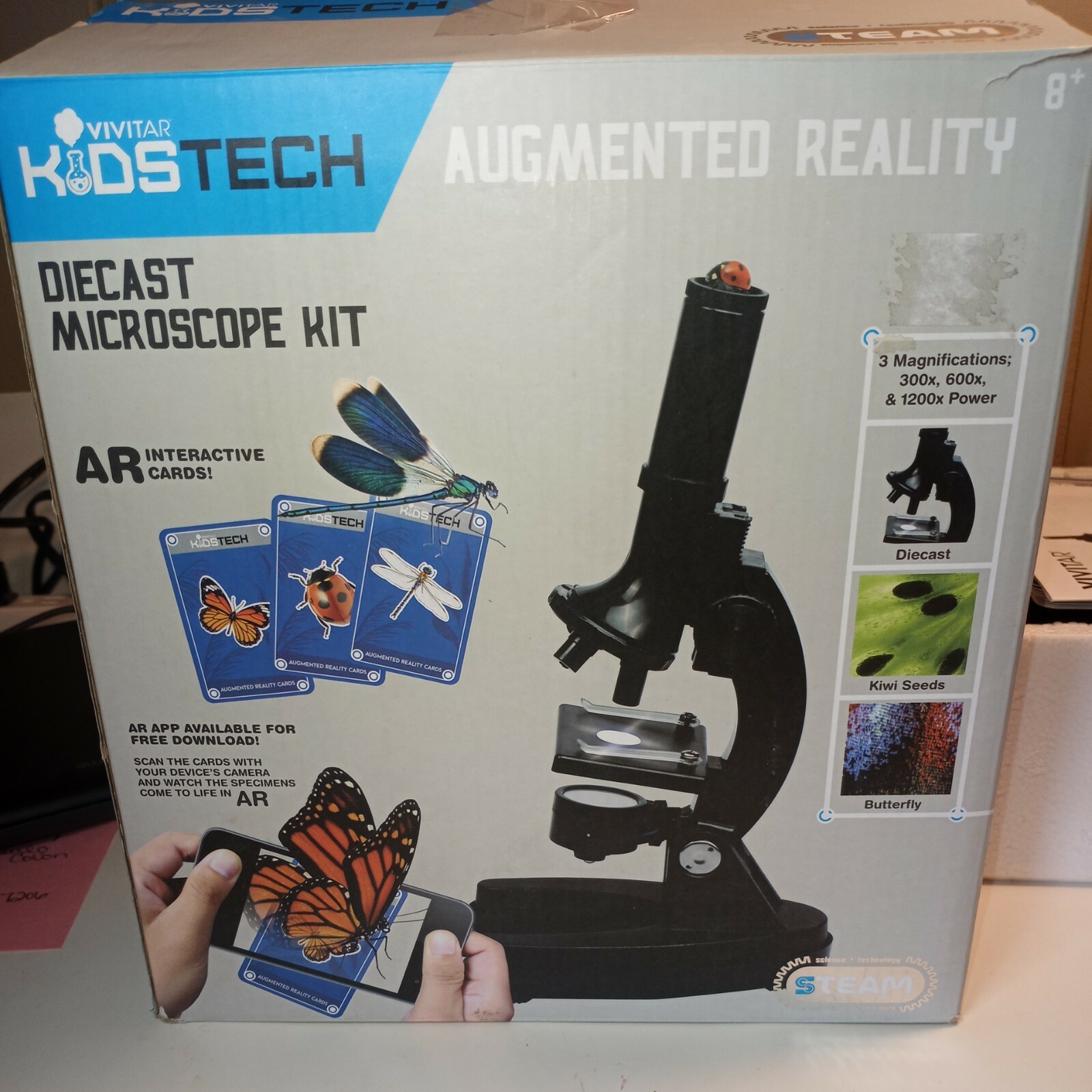 Vivitar Kids Tech Diecast Microscope Kit & Augmented Reality Cards VA90029