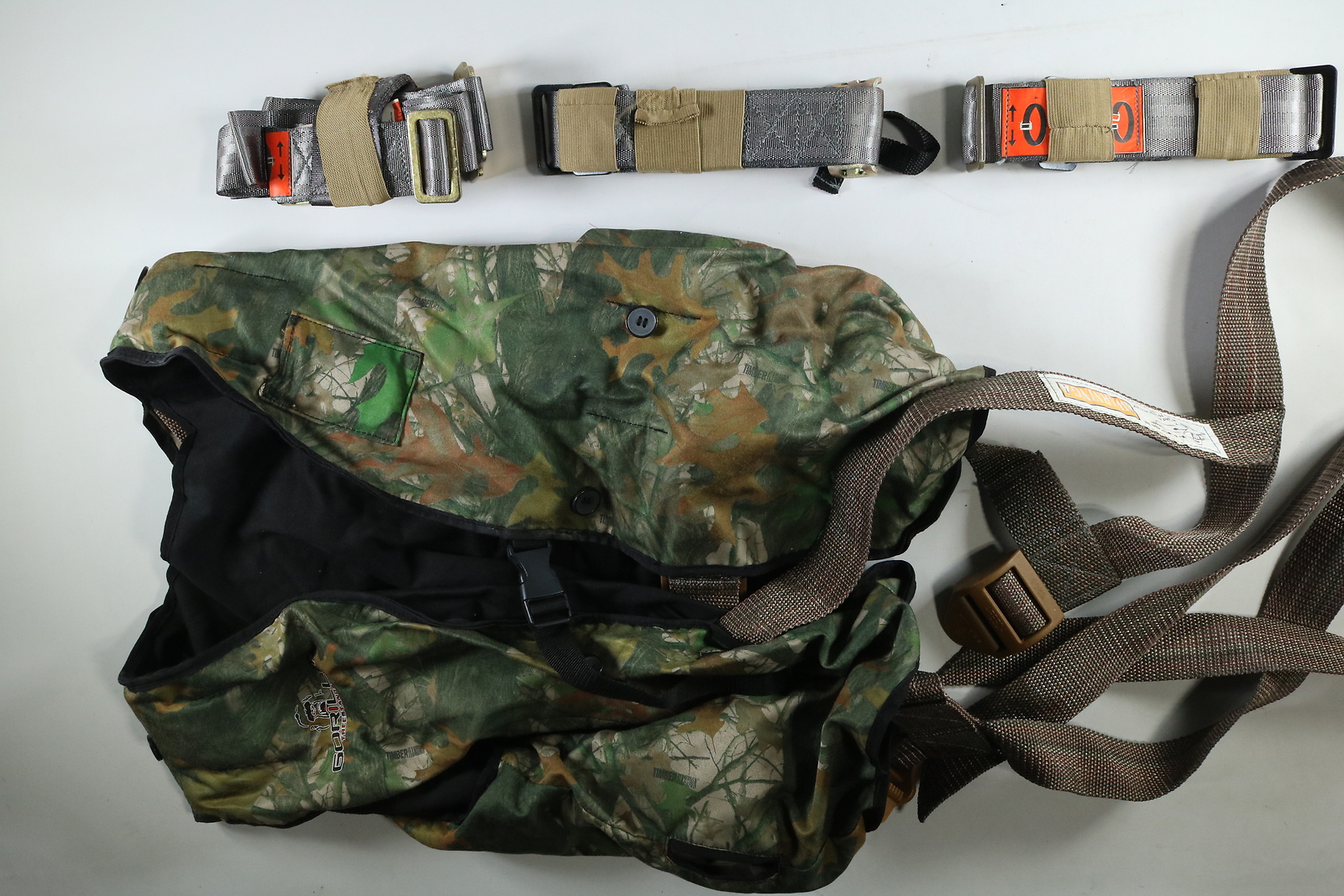 Adult Gorilla Treestands Camo Safety Harness Climbing Vest And Straps EUC