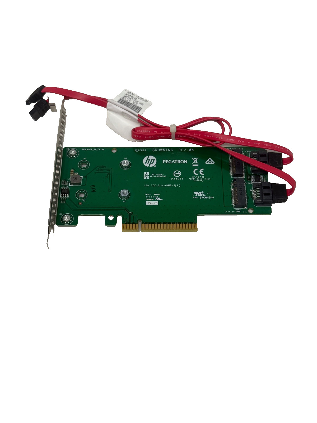 HPE 759505-001 Dual M.2 SATA 2280 Enablement Kit Riser Card w/Cables Full Height