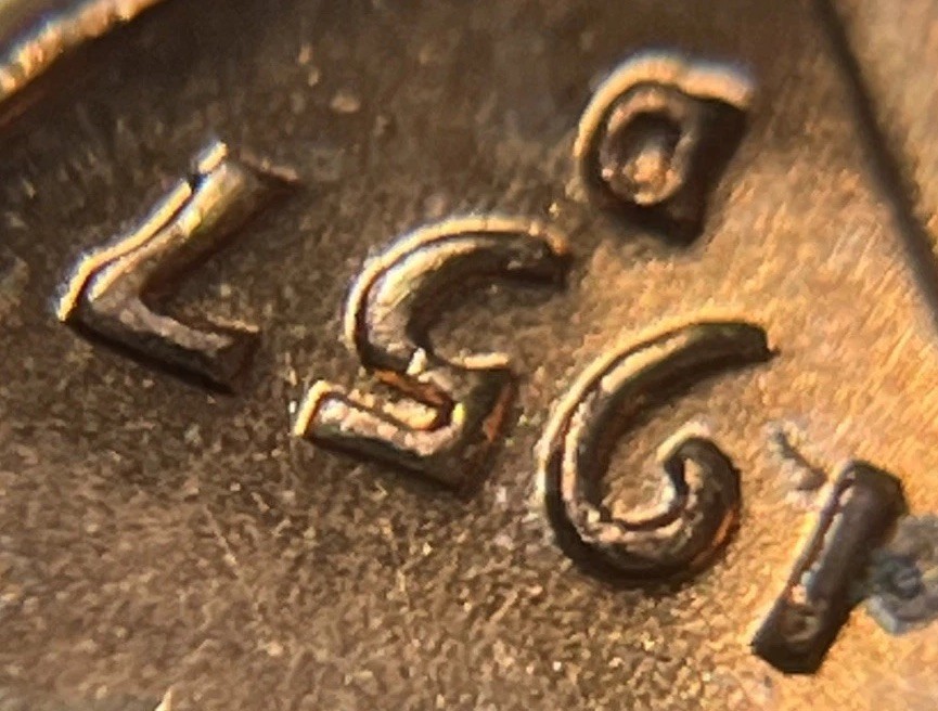 1957 D/D Wheat Penny Errors DDO Die Clash Uncirculated #1