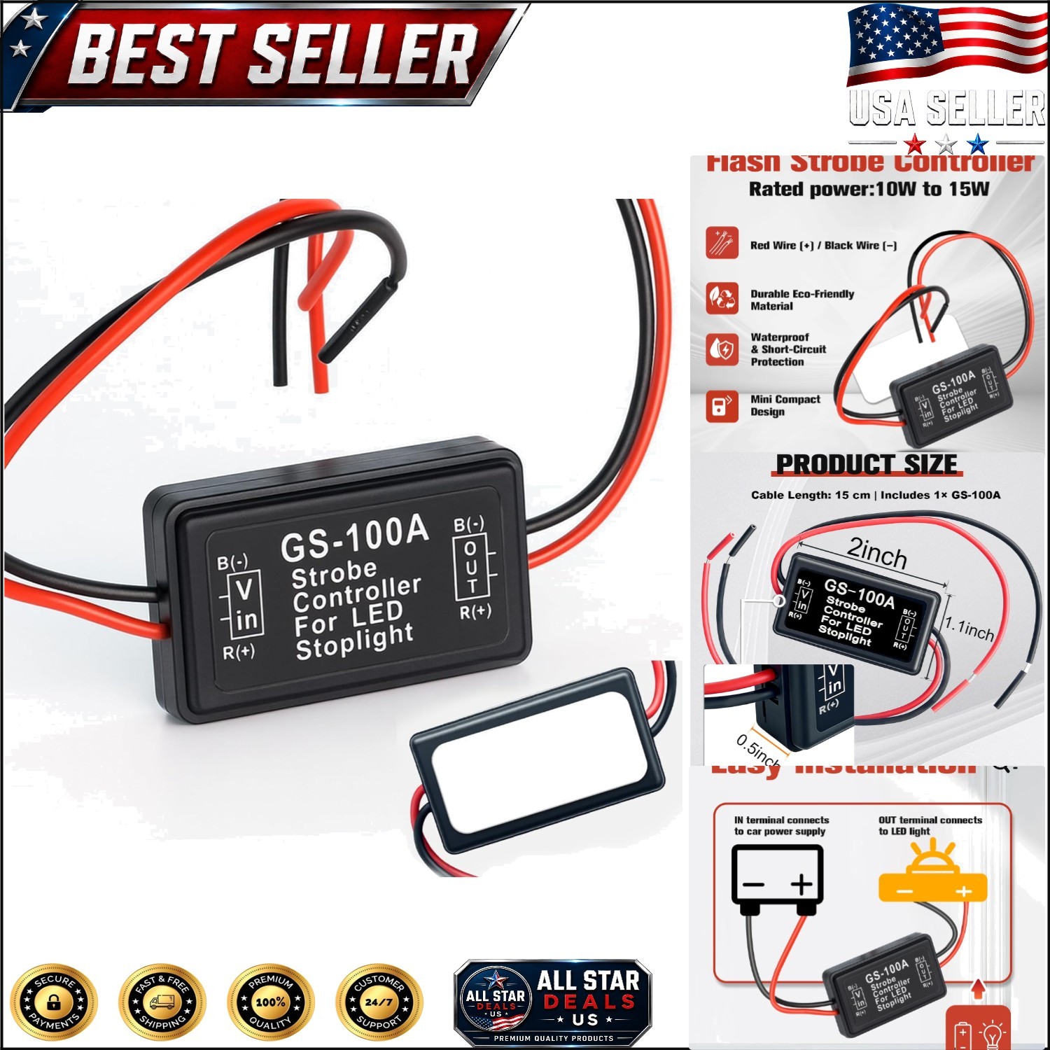 Efficient -100A Automatic Flash Strobe Controller for Enhanced Driving Safety