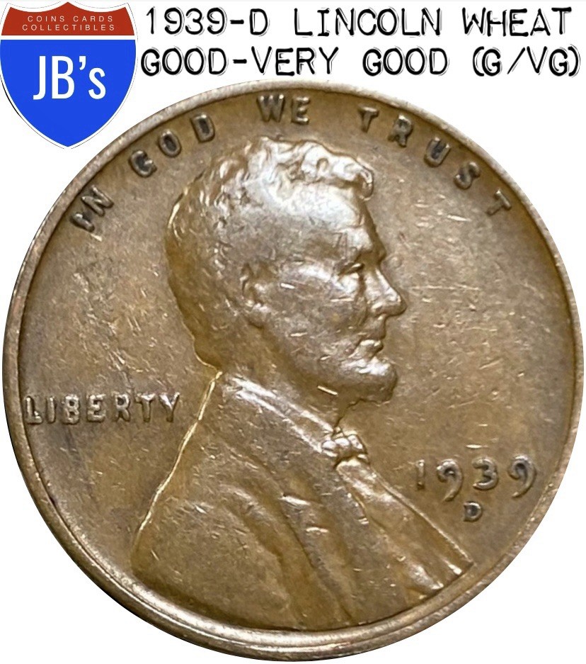 1939-D Lincoln Wheat Cent Penny - Circulated Good/Very Good (G/VG)