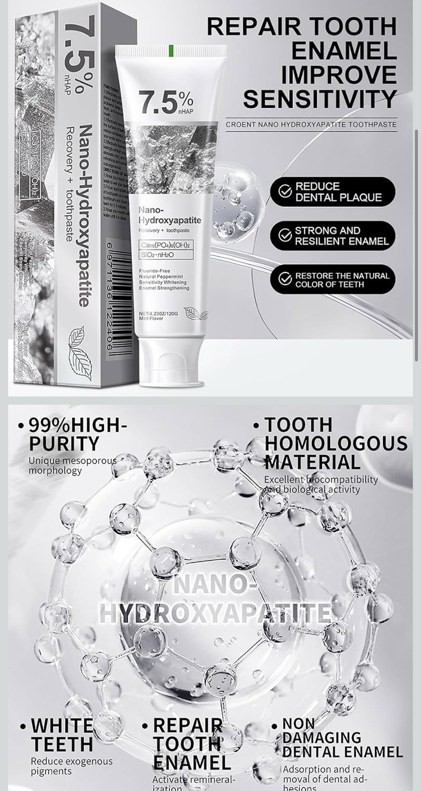 7.5% Hydroxyapatite Toothpaste for Advanced Enamel Protection,Appropriate