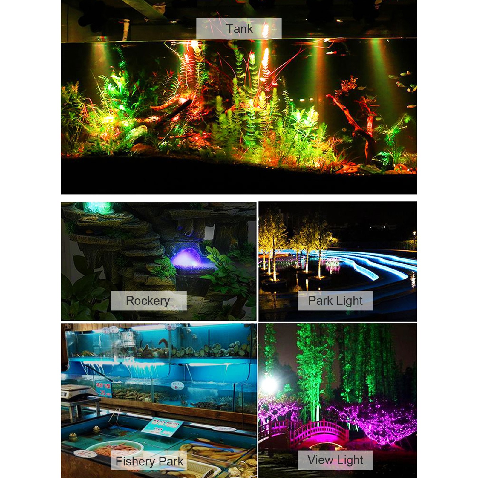 1-RGB Underwater Diving Lamp Light Kit Set With Remote Controller Line YTAD