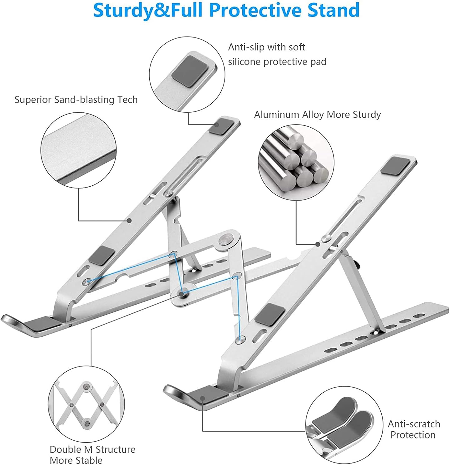Adjustable Foldable Laptop Stand – Aluminum Riser, End Desk Strain Fast.