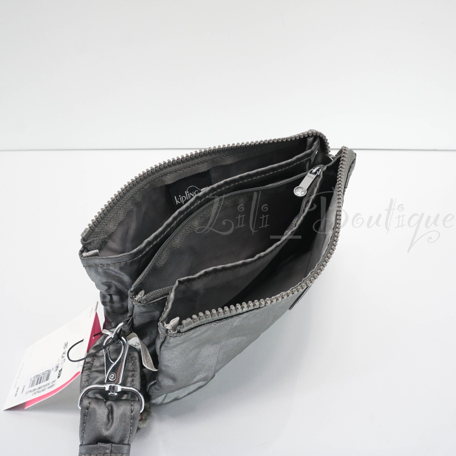 Kipling Creativity XL Pleat Extra LargePouch Polyamide KIB5P4 Moon Grey Metallic