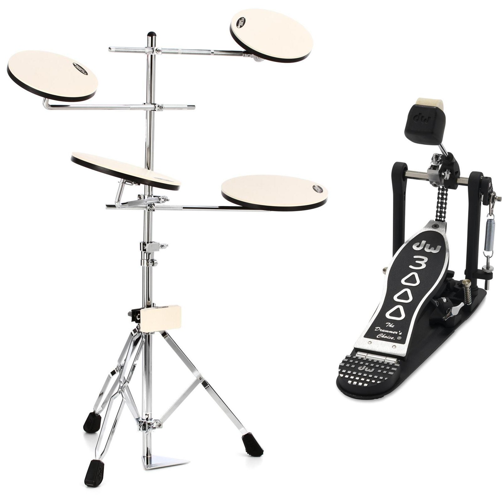 DW DWCPPADTS5 Practice Pad Set with Stand and 3000 Series Kick Pedal