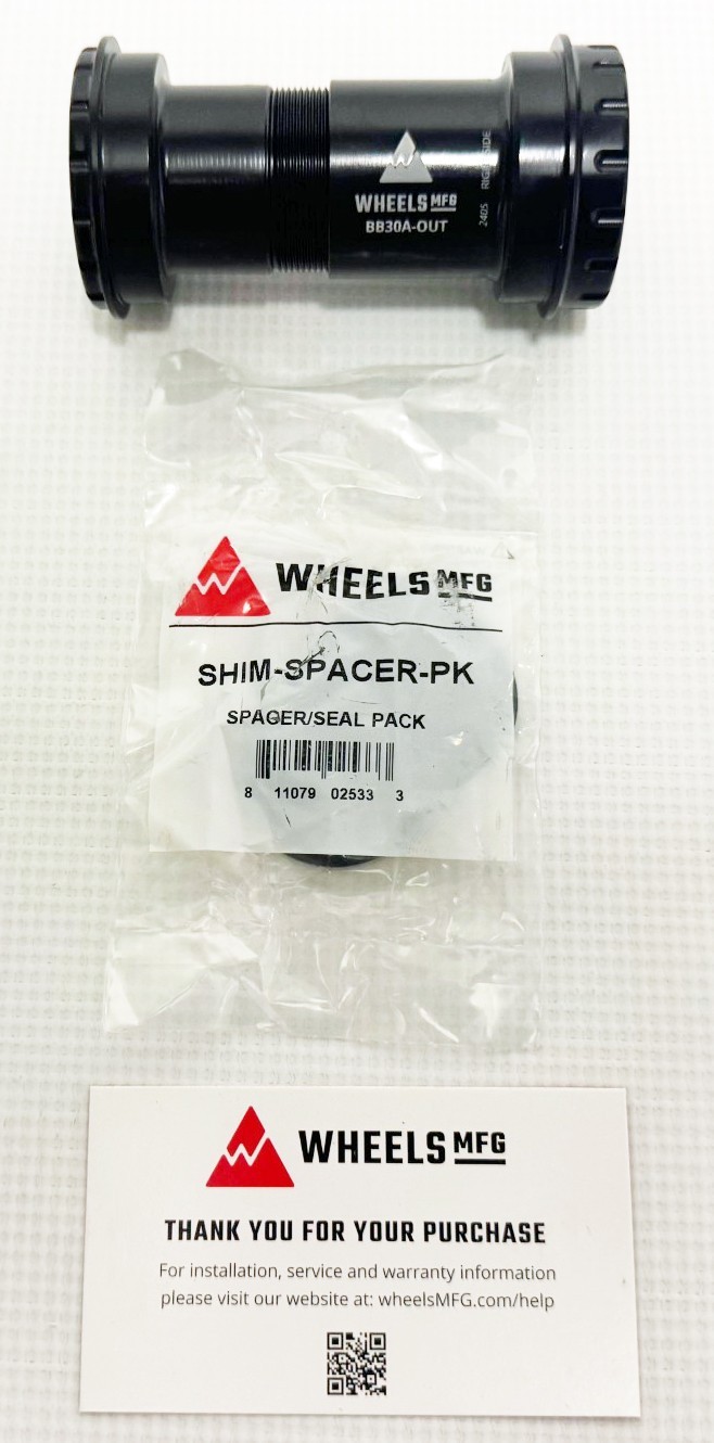 Wheels Mfg BB30A Frame to Hollowtech II Spindle Outboard Thread Together Btm BKT