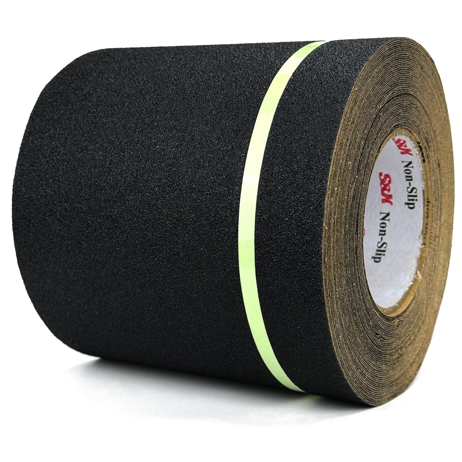 S&X Anti Slip Tape 6 Inch x 60 Ft, 2X Longer 6" X 60', Black/Glow-in-the-Dark