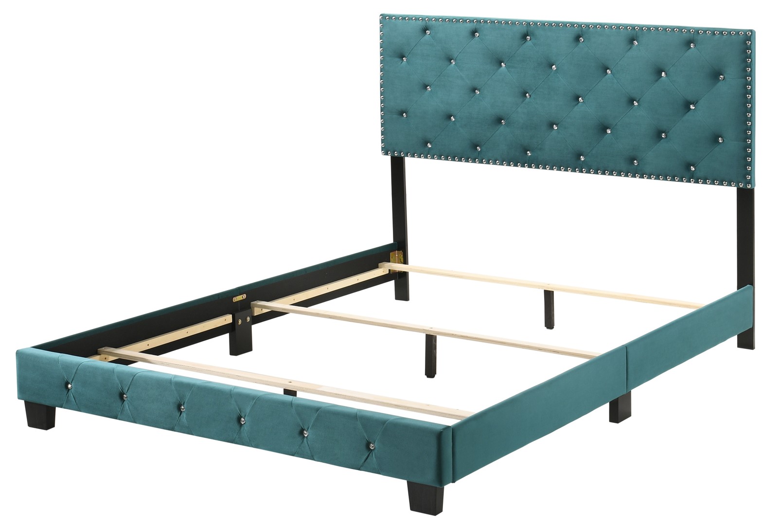 Teal 2 Drawer Nightstand, 48Hx58WxD Modern Bedside Table with Quick Assembly