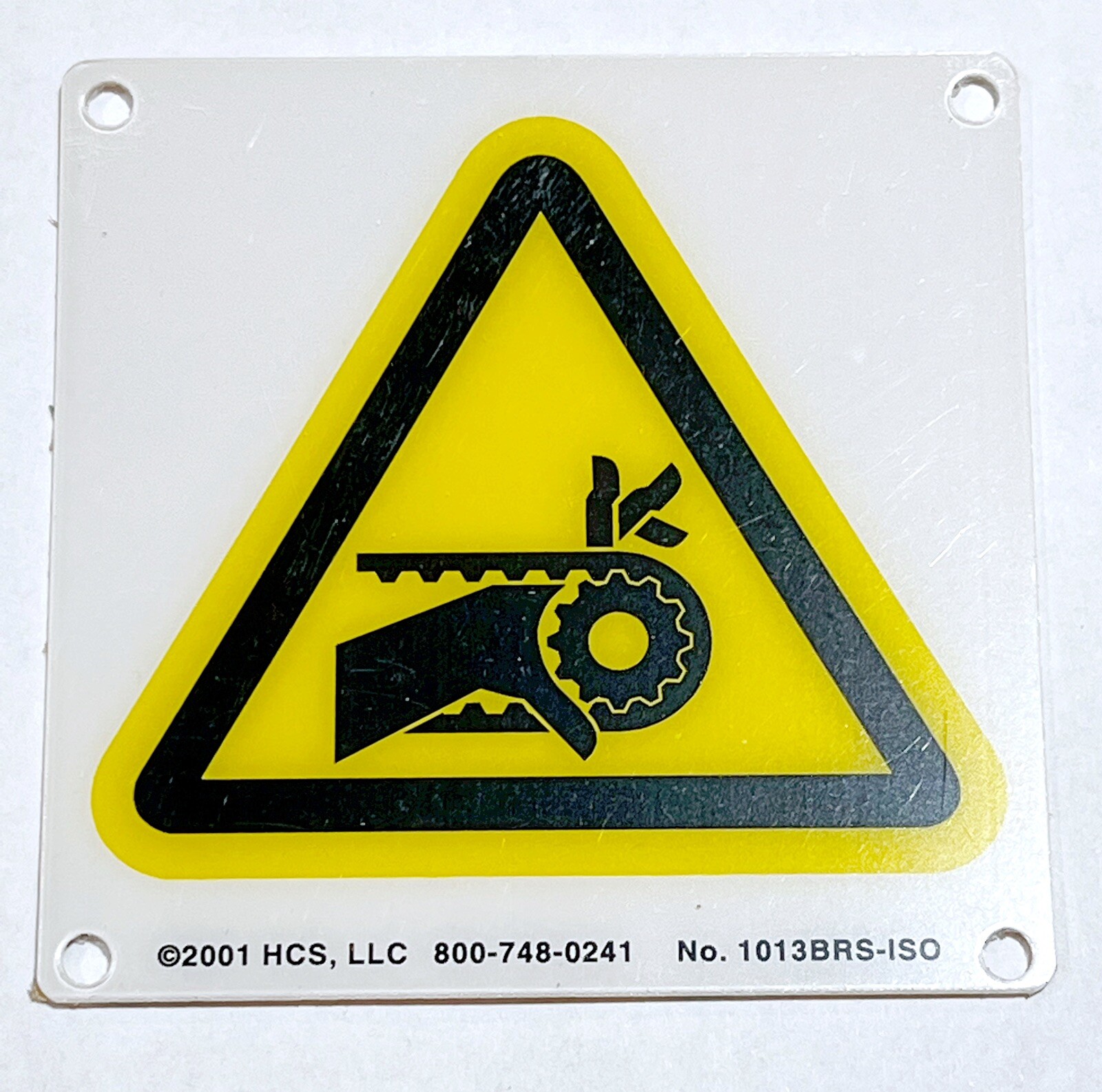 Pinch Point Chain/Belt Drive Entanglement Hazard￼ Sign Sticker/Tag