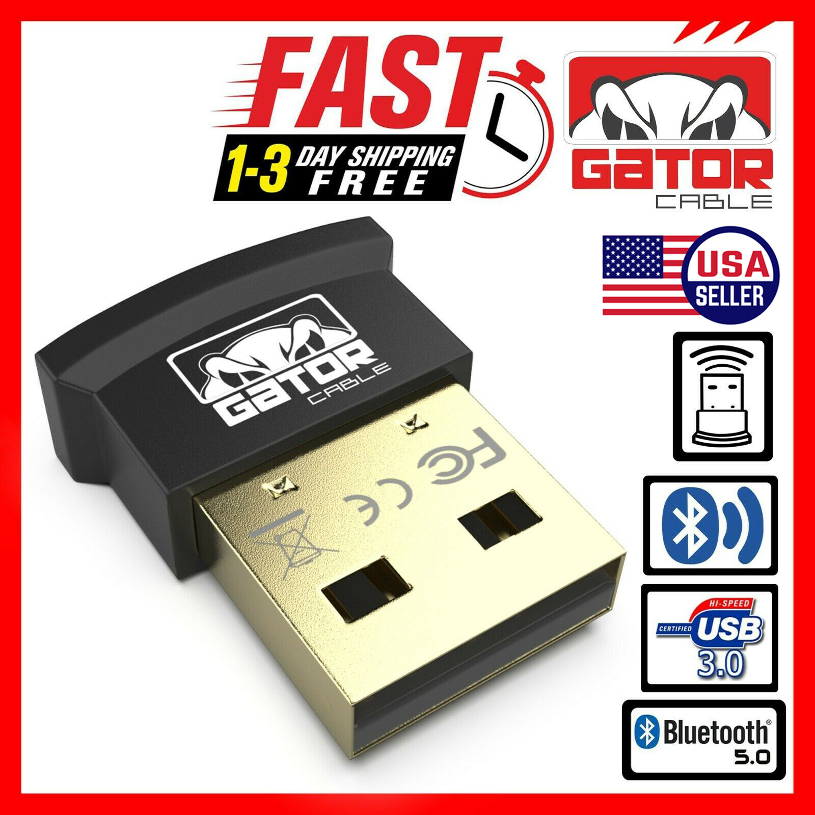 USB 3.0 Bluetooth 5.0 Dongle Adapter Wireless Receiver for PC Laptop NoteBook