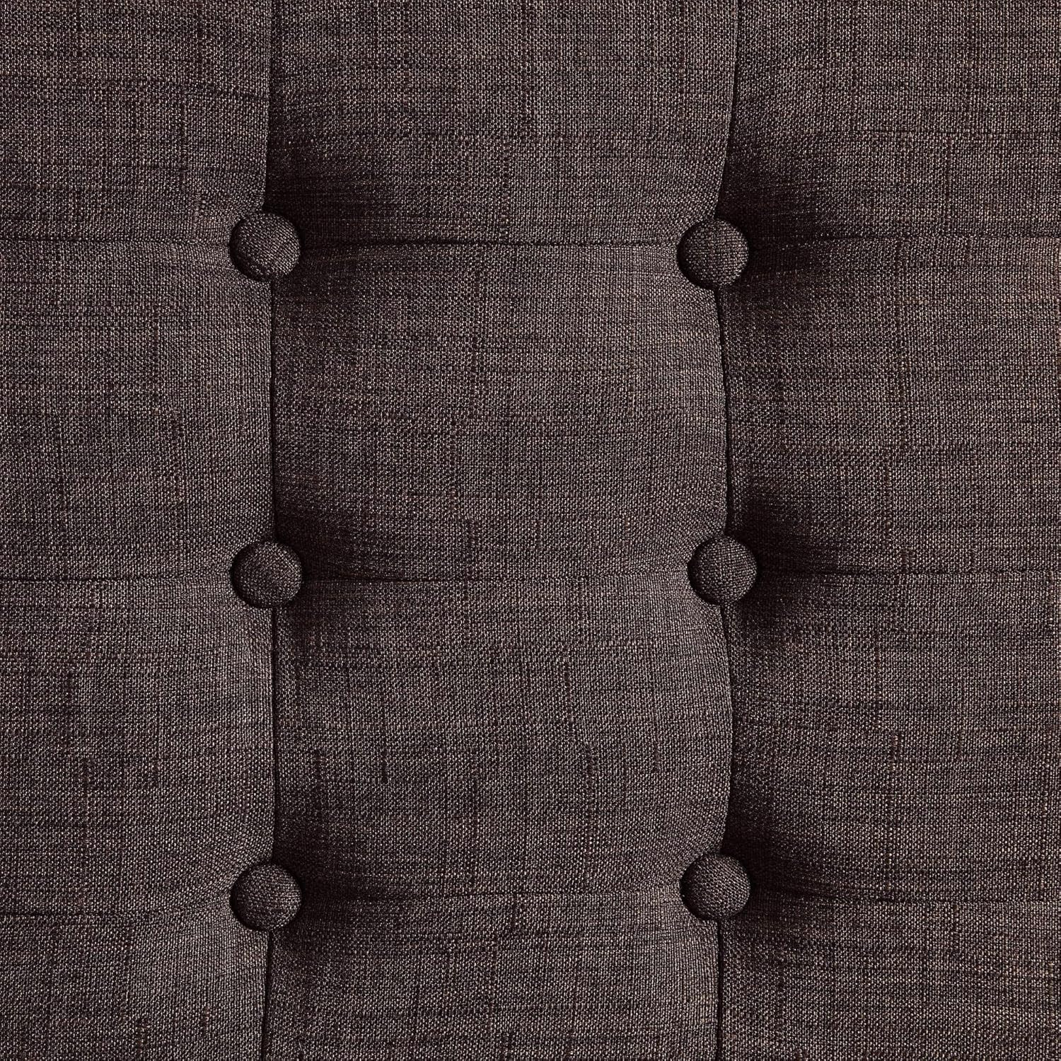 Claire Button Tufted Upholstered Bedroom Bench, Modern Fabric Padded Ottoman wit