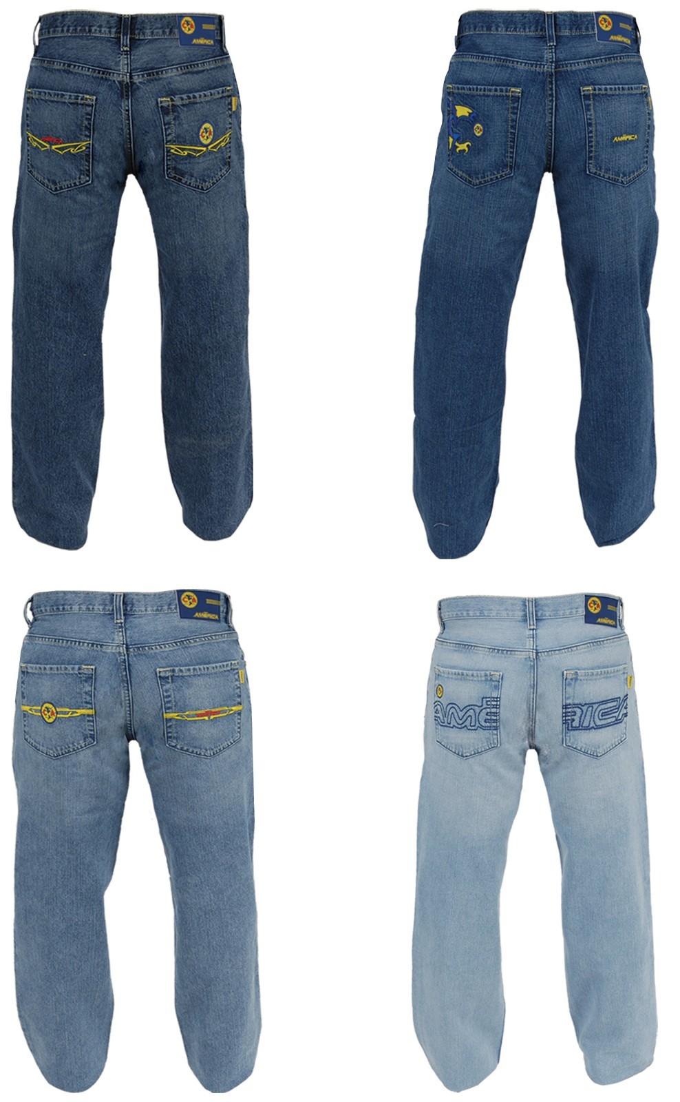 Club America Men's Denim Pants Official Licensed