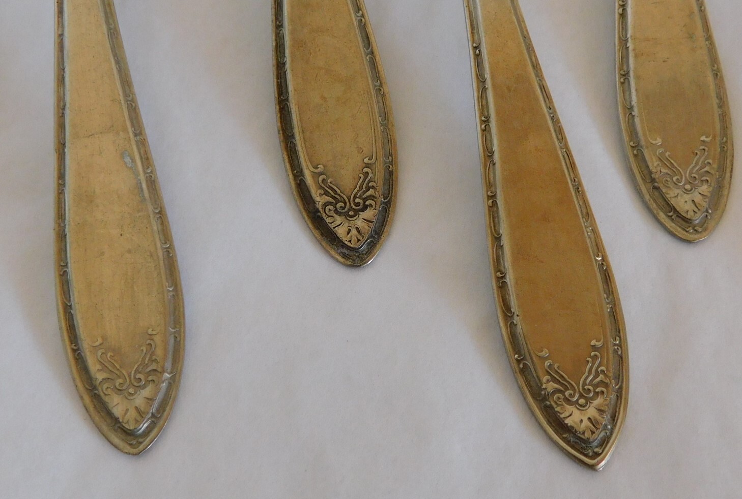 7 Teaspoons - ROGERS NICKEL SILVER - Scroll Leaf Pattern #P73