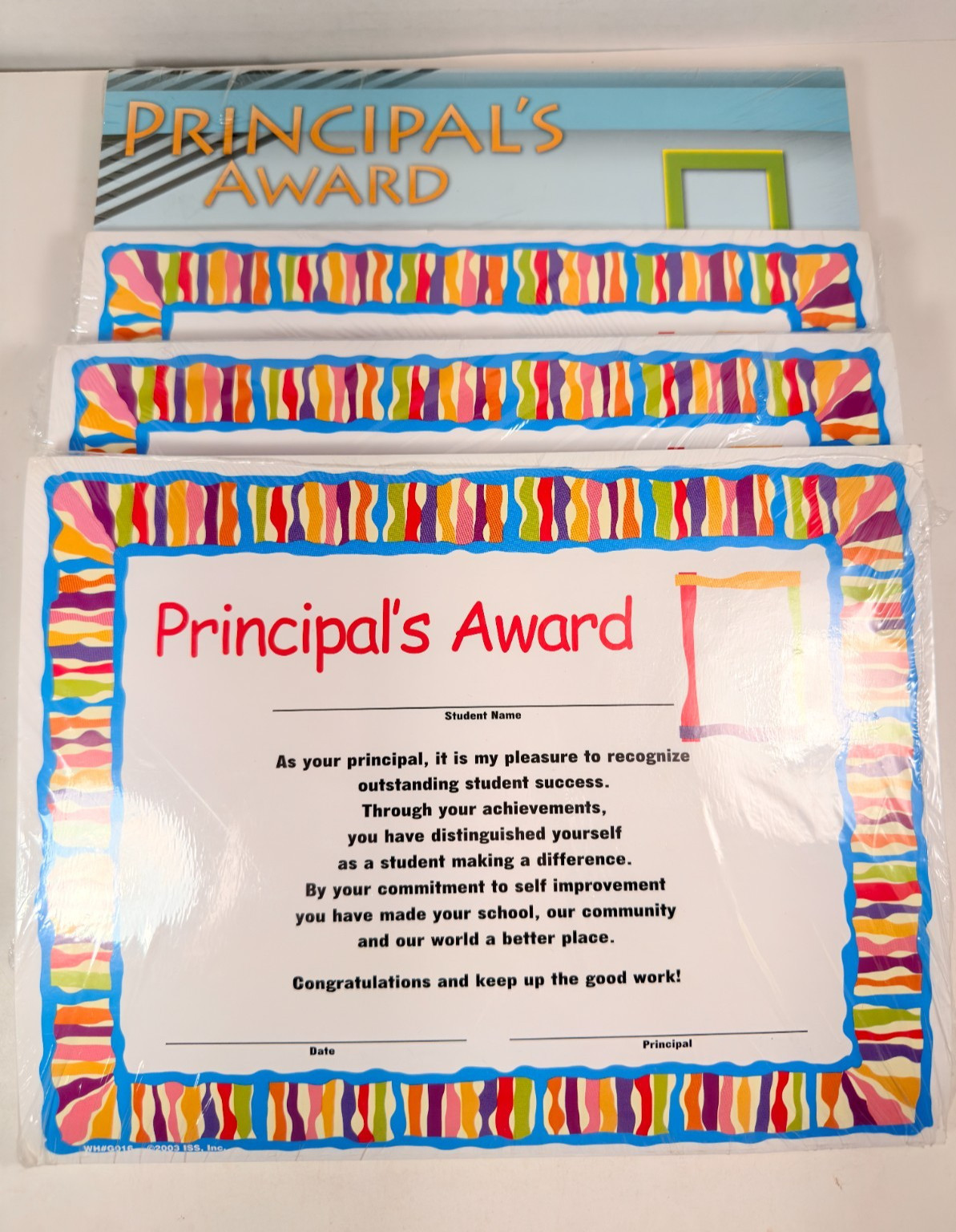 Principal Award Certificates 2003/2012 Inter-state Studio Lot of 4 Packets