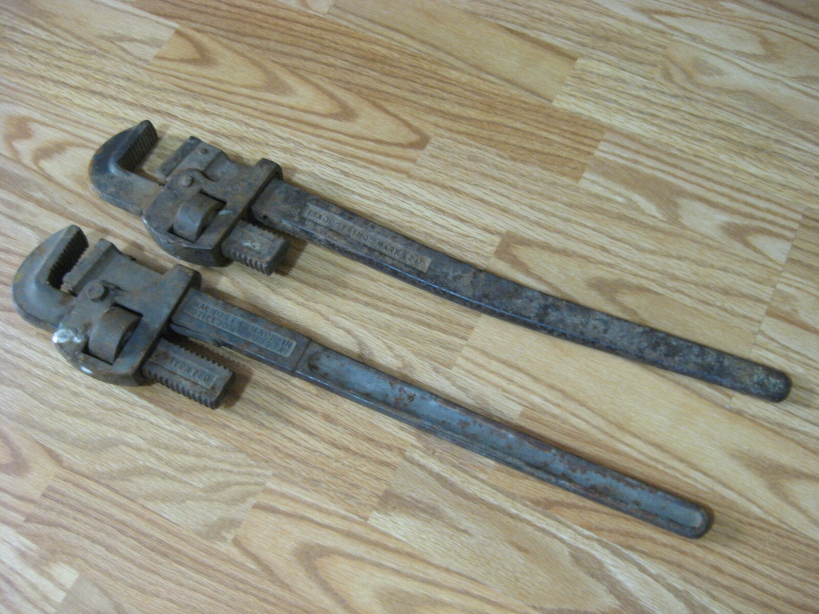 2 large wrenches WALWORTH STILLSON 24" Pipe Wrench & TRIMO patented 1883-90