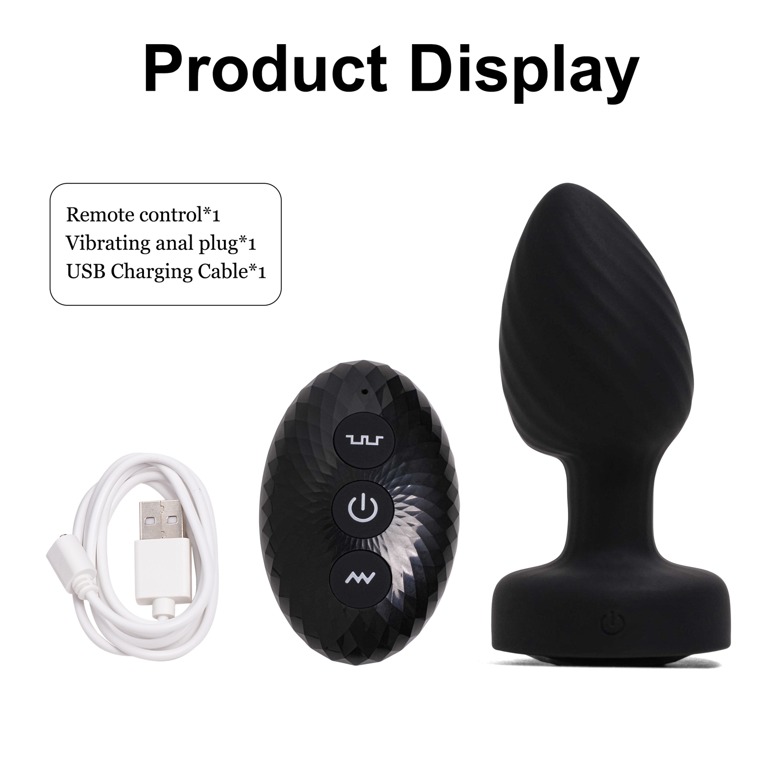 360° Rotation Vibrating Butt Plug Prostate Massager with LED Anus SexToy for Man