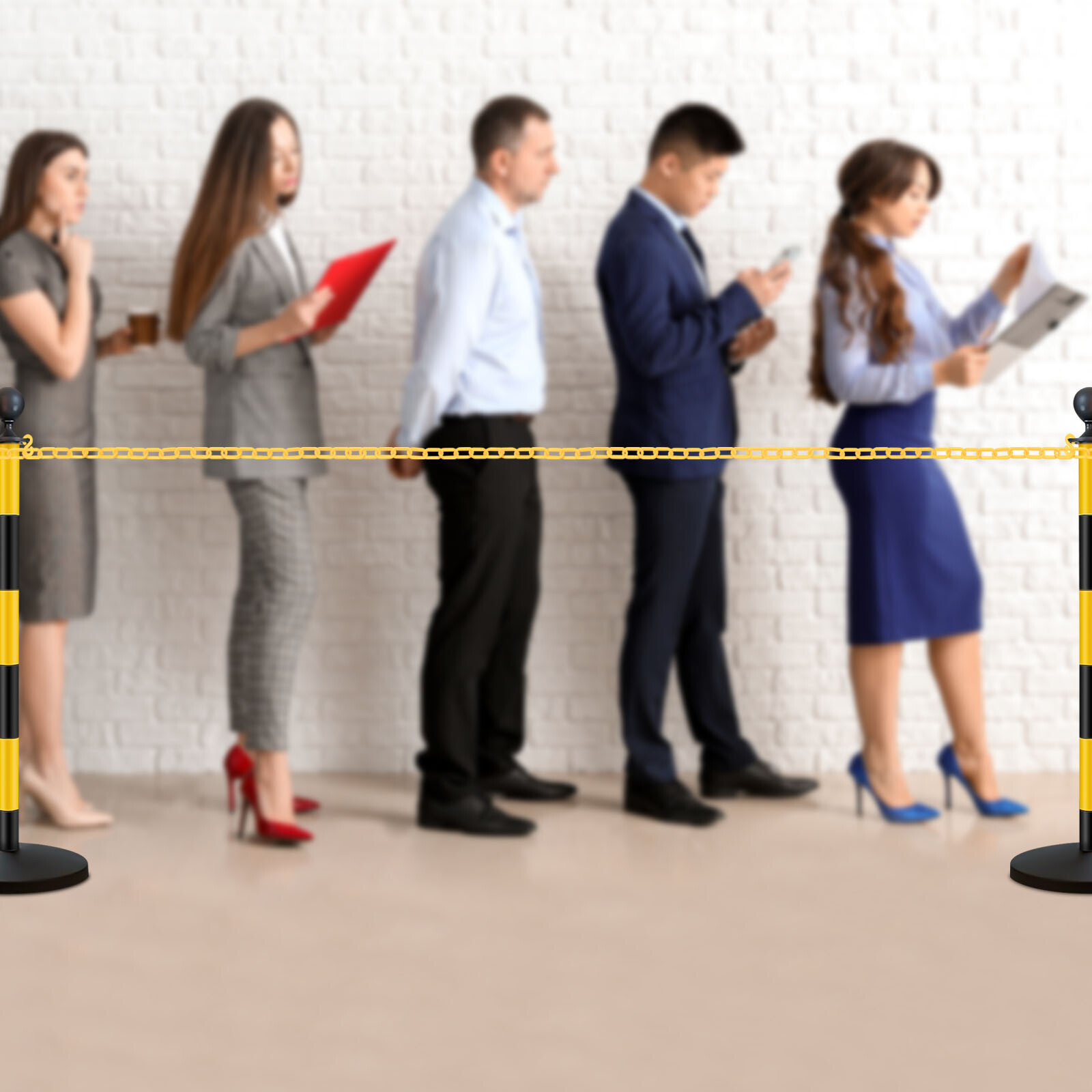 200ft Plastic Barrier Chain Yellow Chain Safety Chain Barrier For Crowd Control