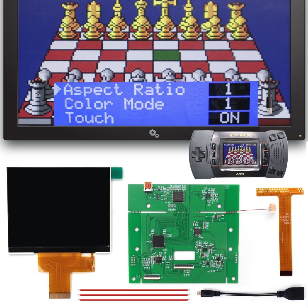 3.5 Inch Hight Light IPS LCD Screen 720P HDMI TV Output Kits For ATARI LYNX Ⅱ/2