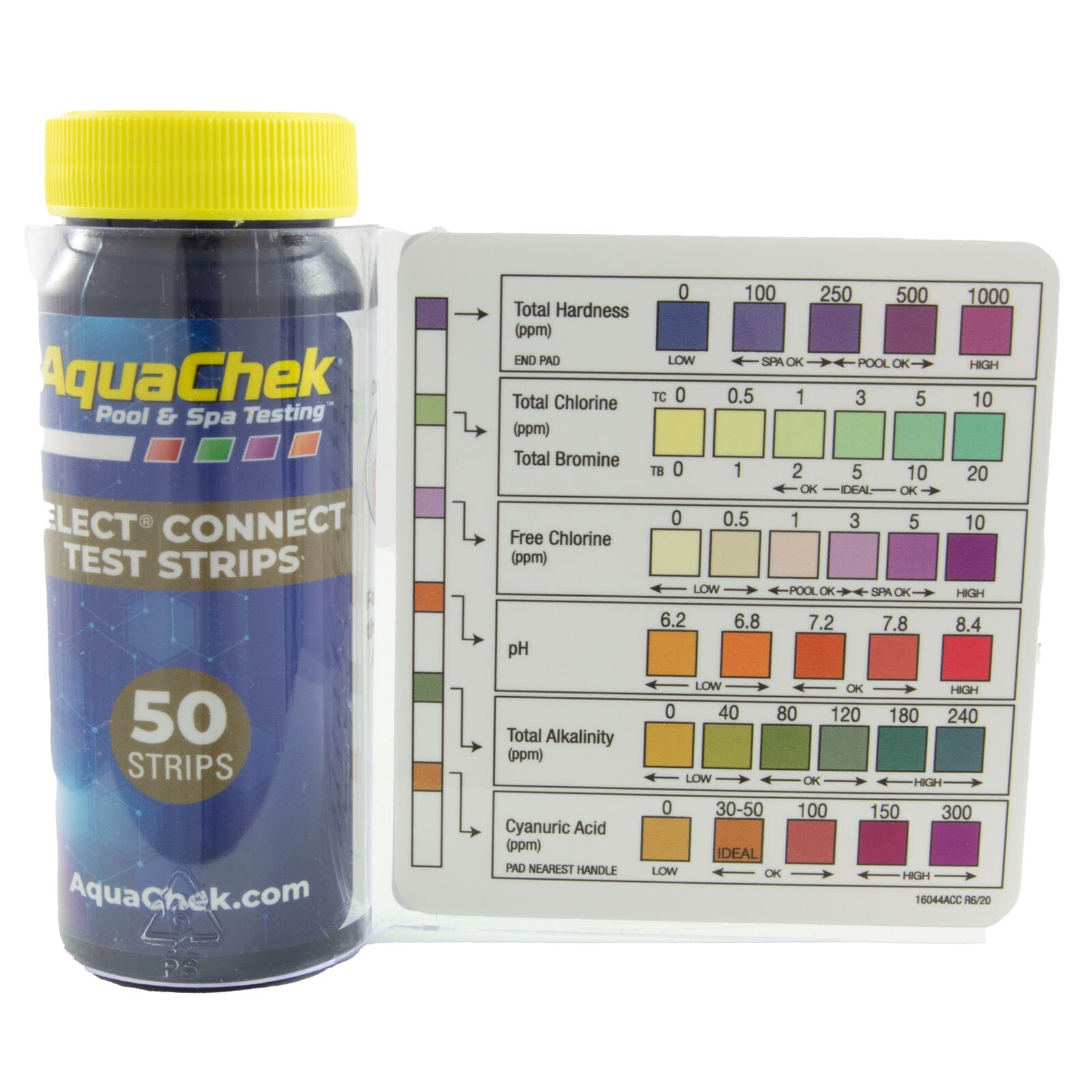 AquaChek Pool Test Strips Select, 7in1, TH, TC, TB, FC, pH, TA, CA, 50ct 541604