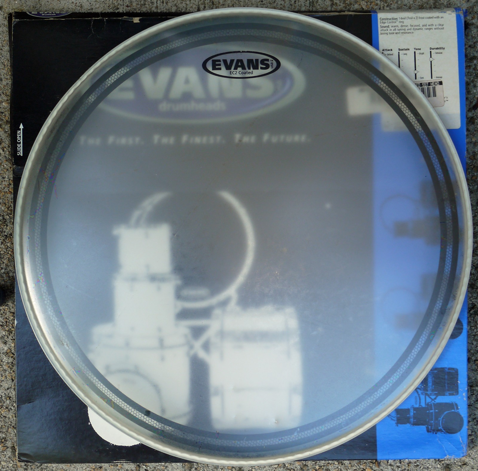 Evans B16EC2S SST 2 Ply Frost Coated Edge Control 16" Drum Head slight marks USA