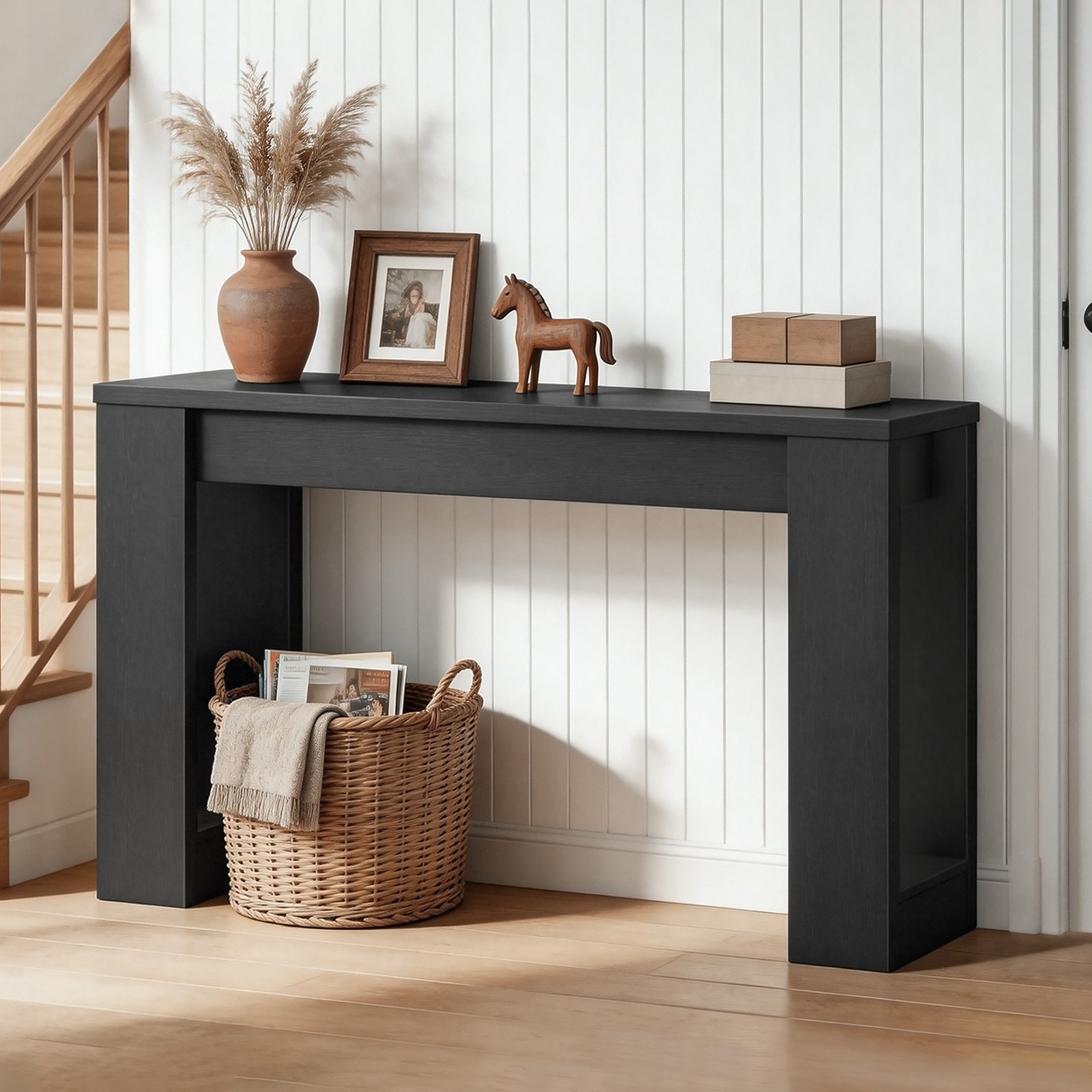 Console Table Sofa Table Side Table Entryway Table Black 47.2” x 11.8” x 31.5”