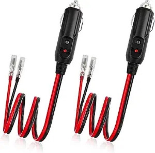 2 PCS Fused Cigarette Lighter Male Plug, 12V Cigarette Lighter So Color: 2 PCS