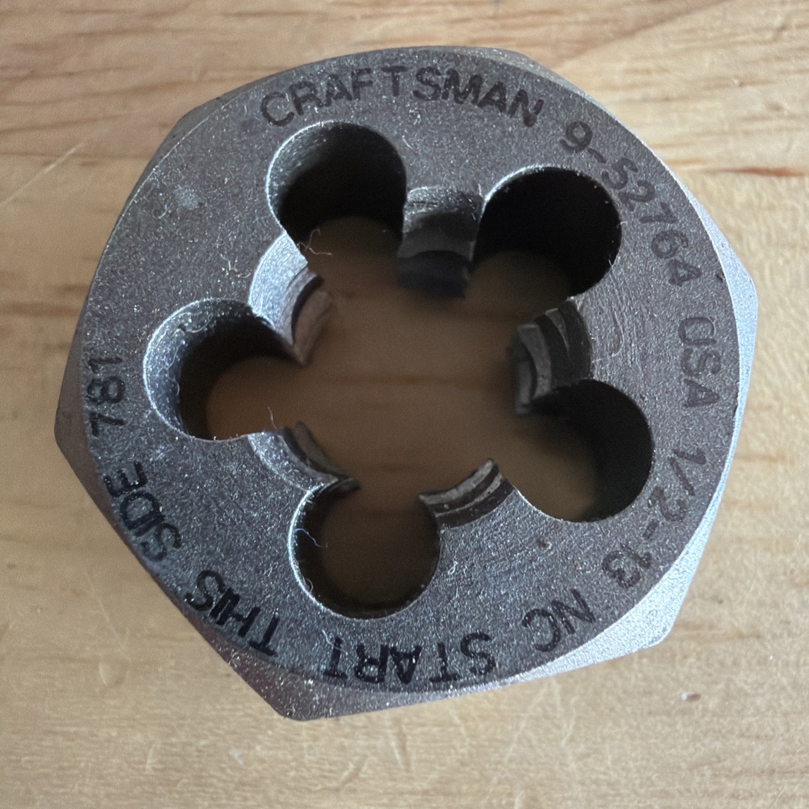 Craftsman Professional 1/2" - 13 NC Die 1" Hex 9 52764 for Tap & Die Set 52306
