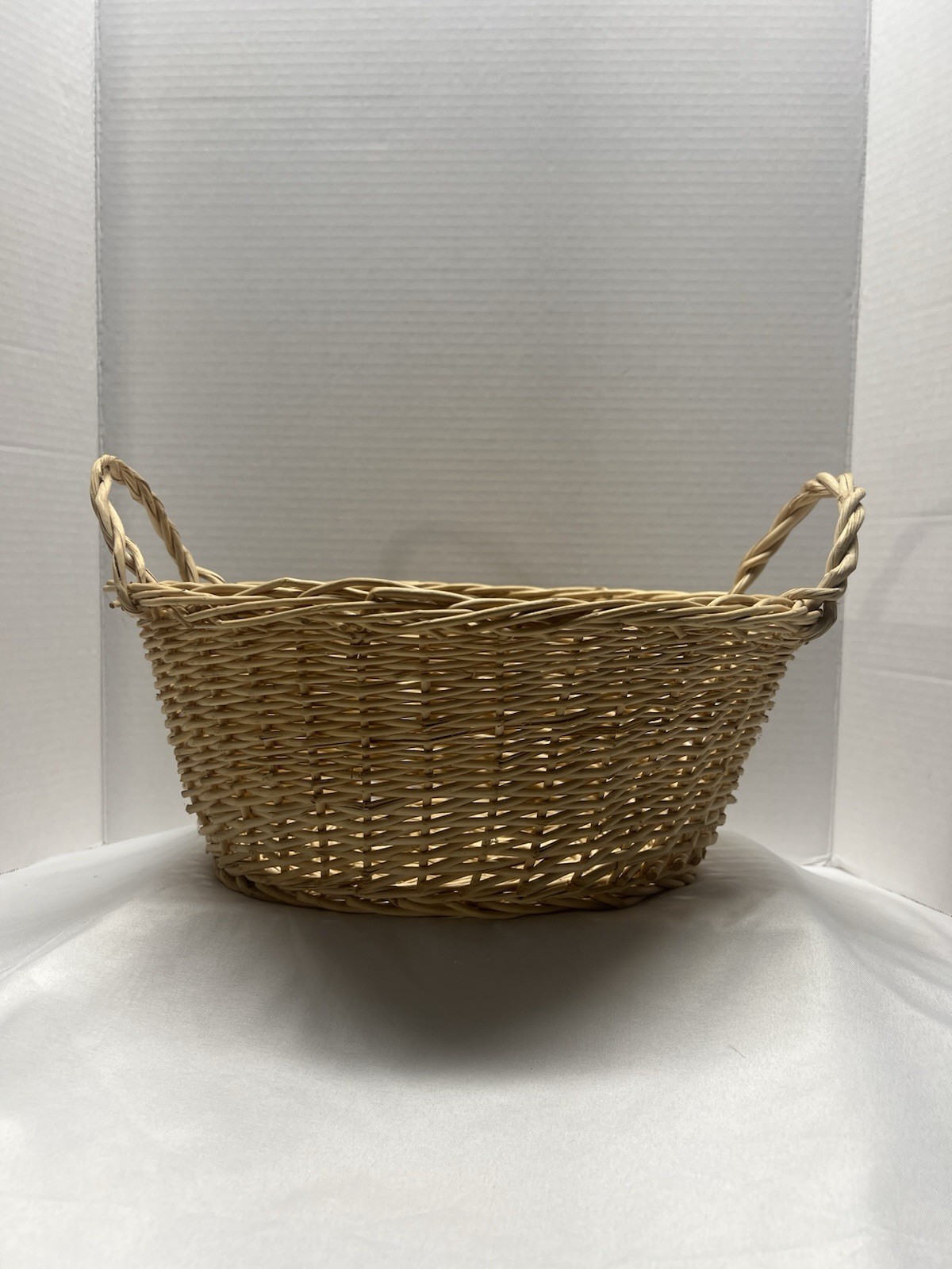 Oval Wicker Storage Basket with Handles