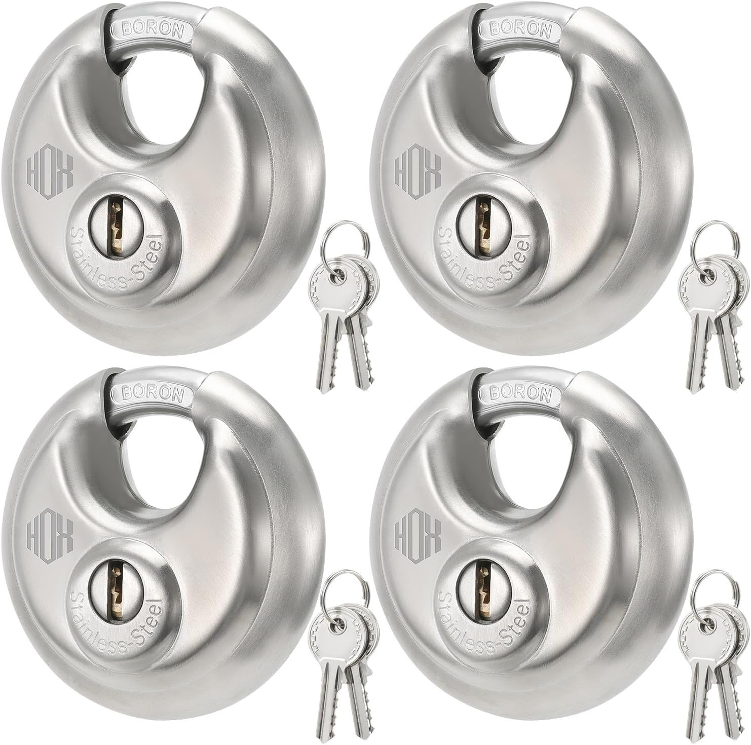 Heavy Duty Padlock w Key 70mm Stainless Steel Commercial Discus Keyed Lock,