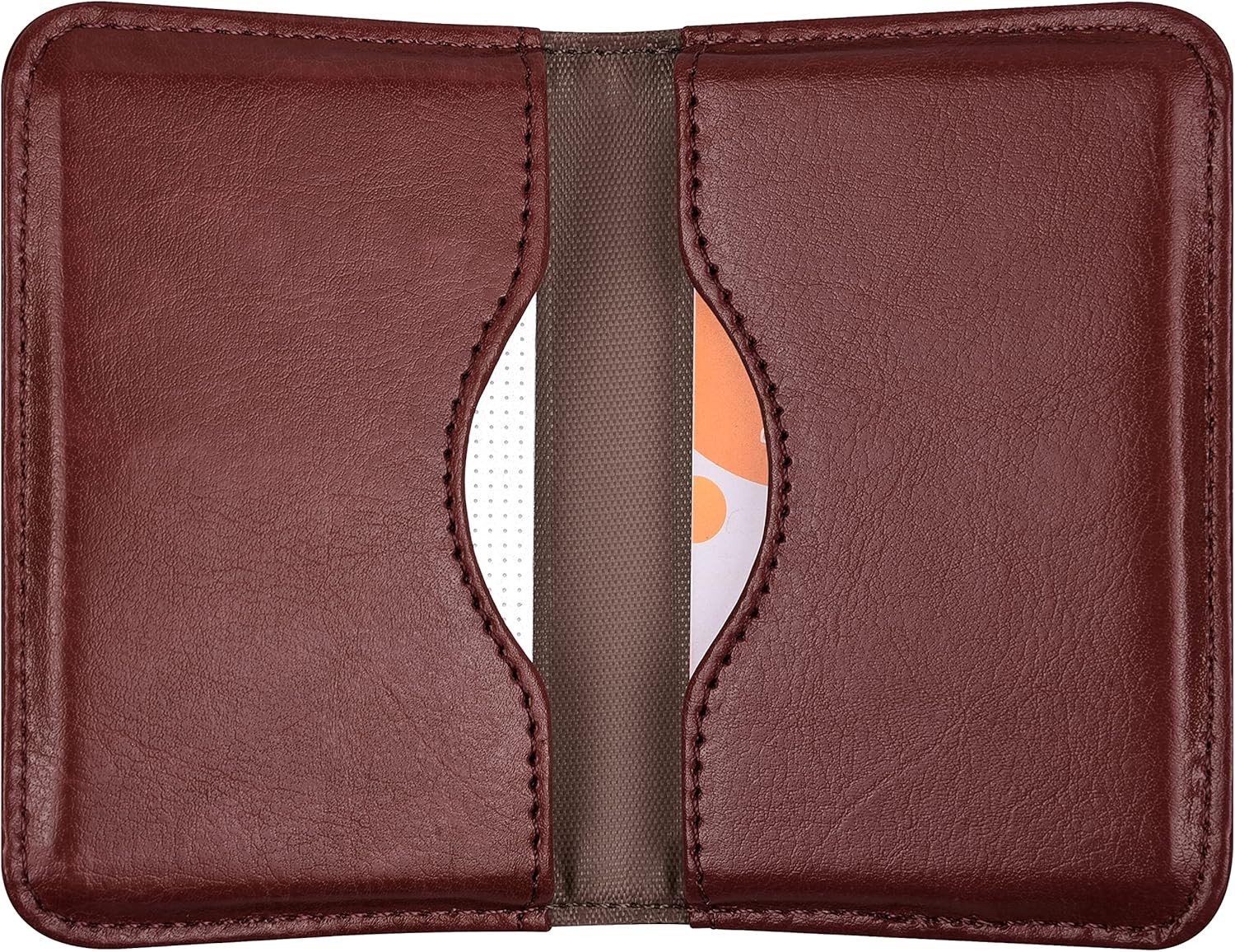 Wisdompro Business Card Holder 2-Sided PU Leather Slim Magnetic Wallet Case