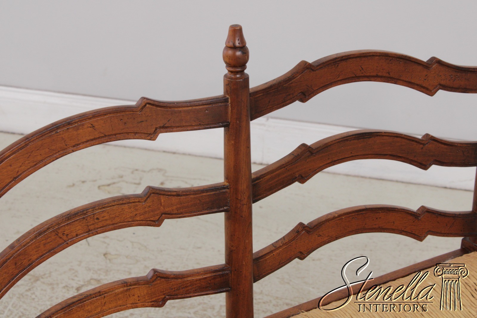 72704: Country French Rush Seat Bench