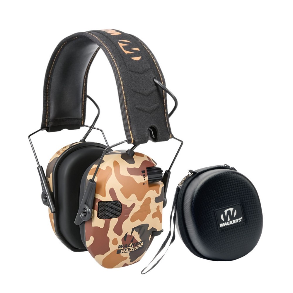 Walkers Razor Slim Electronic Duck Camo Muff Bundle Protective Case