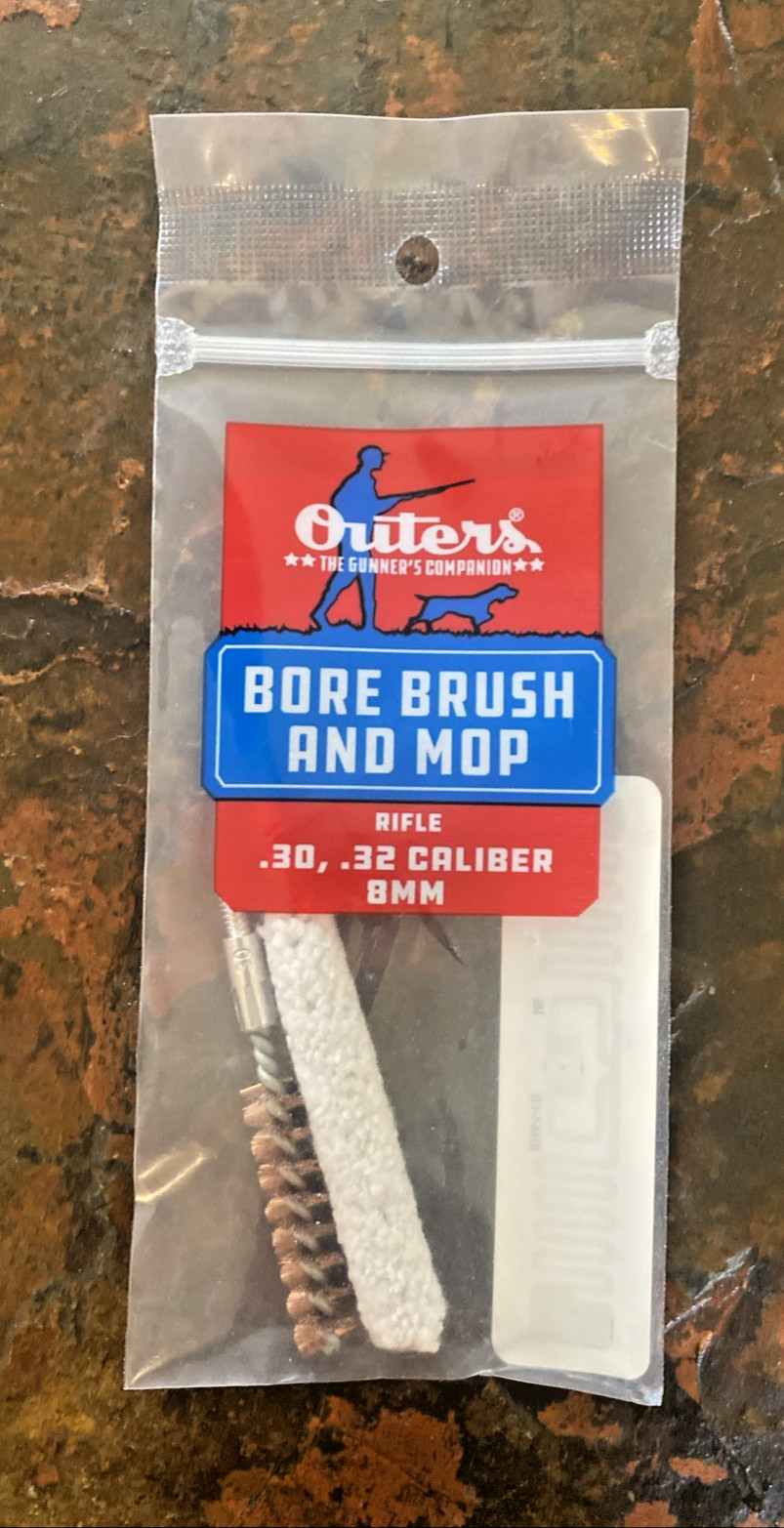 Outers Item 93106 Bore Brush And Mop ~ Rifle Cleaning ~ .30, .32 Caliber 8MM NIP