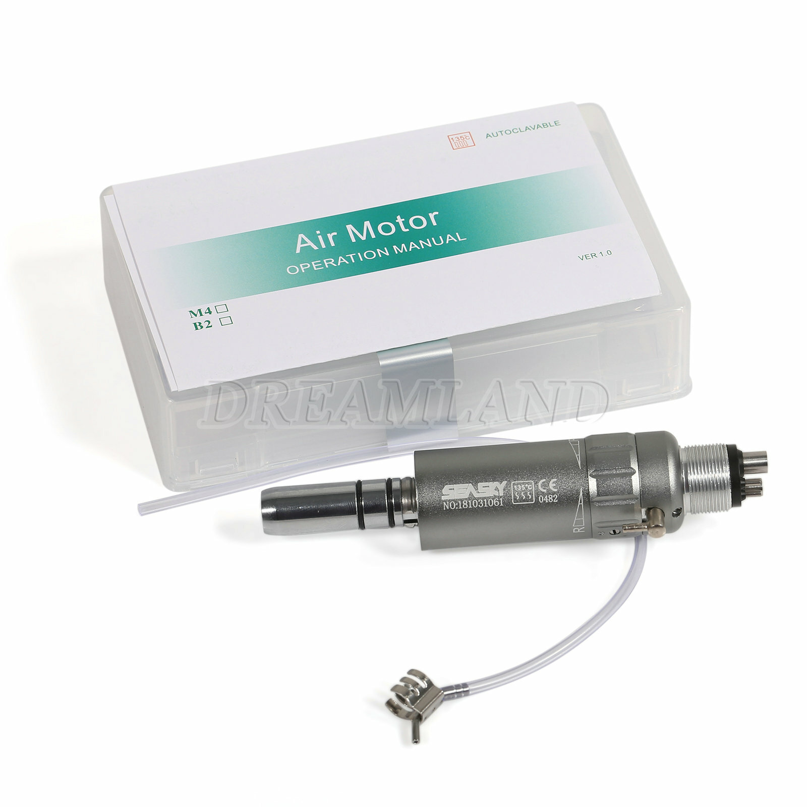 3PCS Dental Slow Low Speed Air Motor Micromotor 4-Hole Handpiece Connector 4H