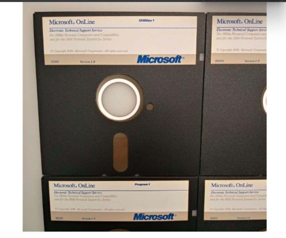 VTG MICROSOFT ONLINE V. 1.0 PROGRAM & UTILITIES INSTALL 5.25 FLOPPY COMPLETE SET
