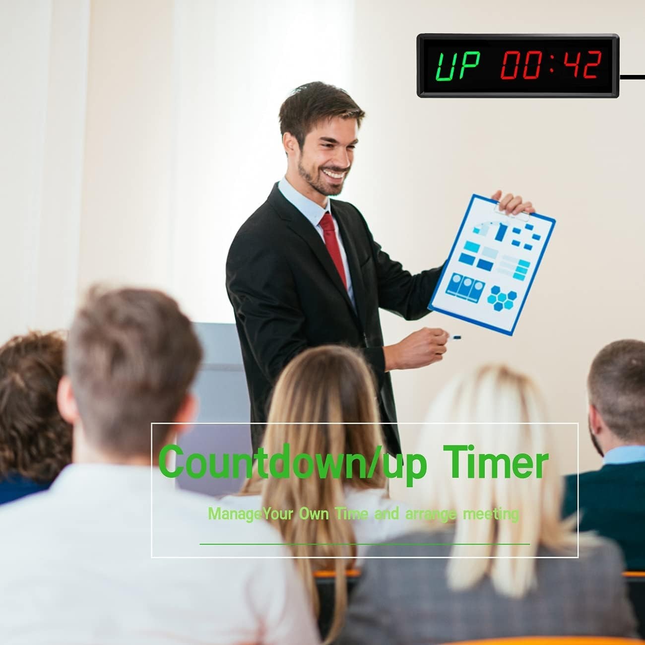 Multi-Mode LED Gym Timer with Remote & Customizable Intervals