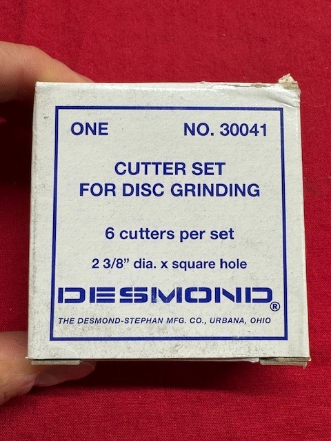 DESMOND Cutter Set for Disc Grinding No. 30041 - New, Old Inventory