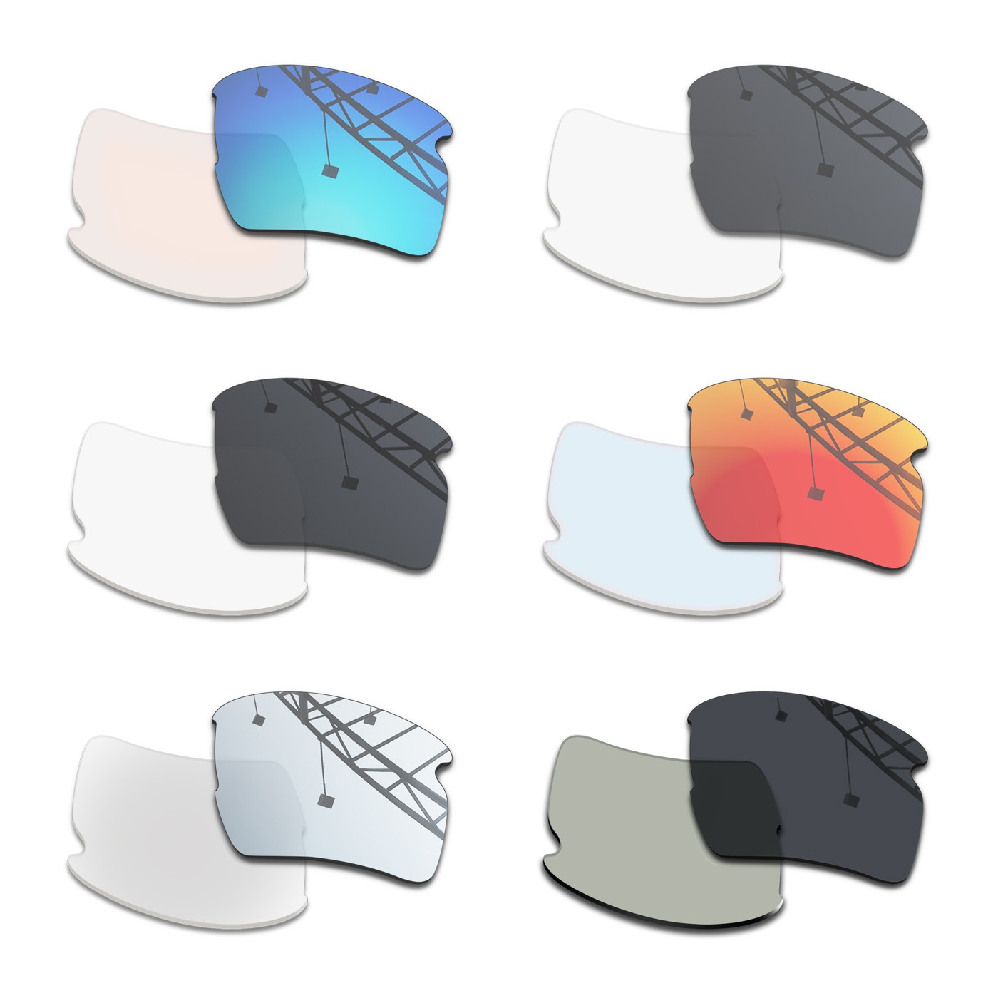 Transition Replacement Lenses for Oakley Flak 2.0 XL OO9188 59mm-NO Polarized