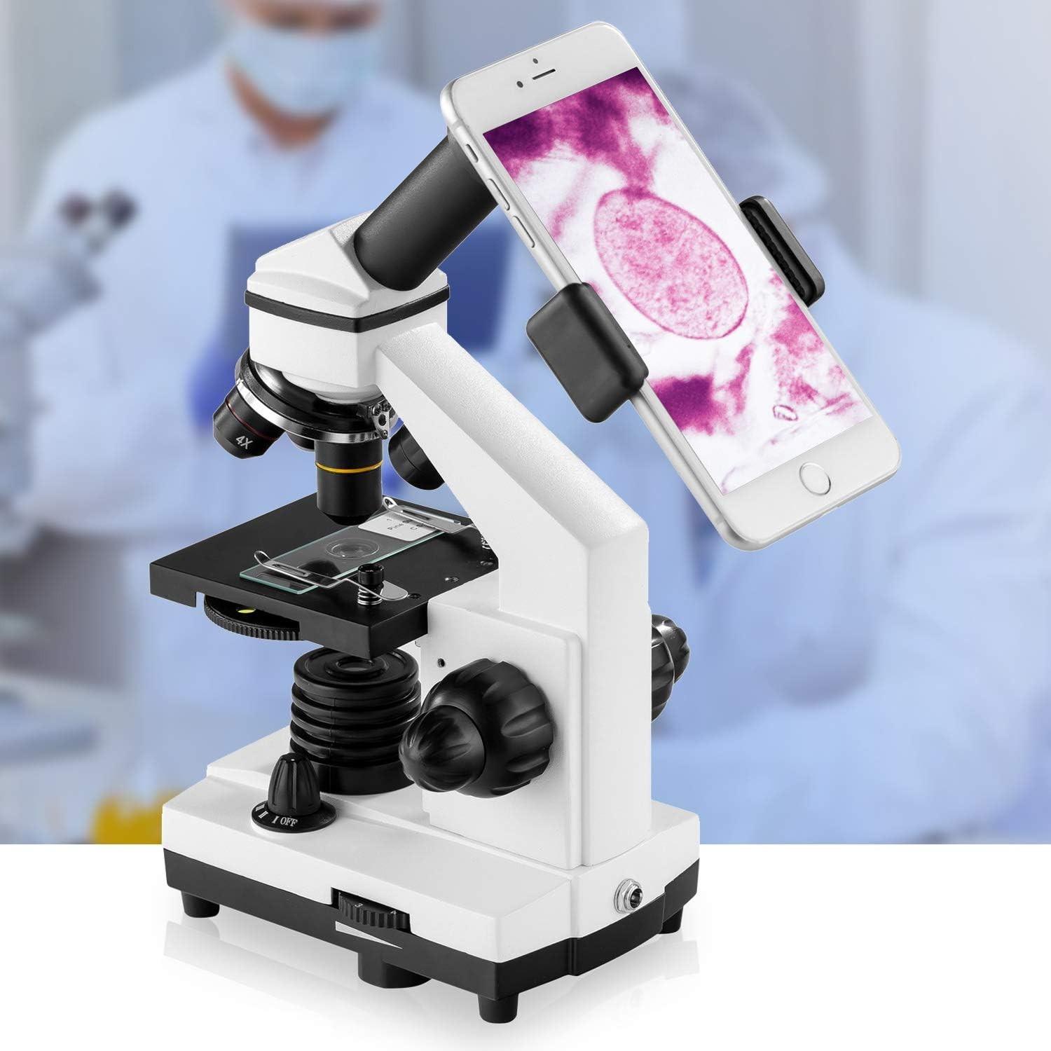 Microscope Adults Kids 100X-2000X Compound Microscope W/ Microscope Slides