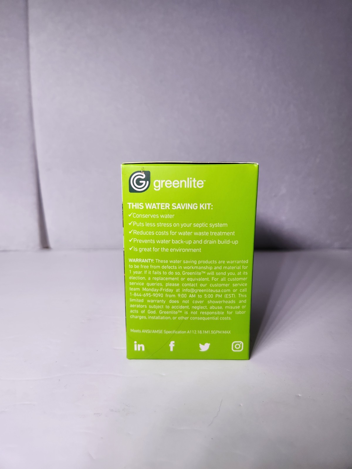 Greenlite Water Saving Kit – Showerhead + Bathroom & Kitchen Aerators – NEW
