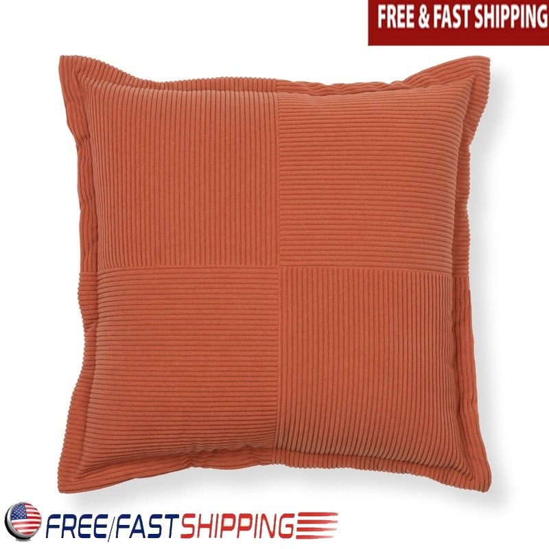 Corduroy Velvet Decorative Throw Pillow Soft Square Cushion Indoor Home Decor US