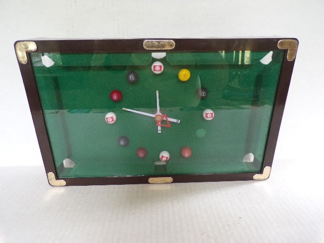 Vintage Chung Hua Quartz Billiards Table Pool Ball Wall Clock Works