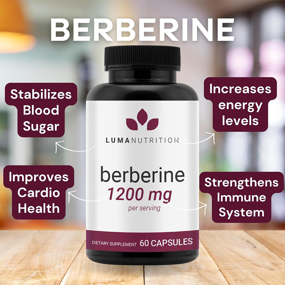 Berberine Supplement Supports Energy Blood Sugar Promote Metabolism 60 Caps