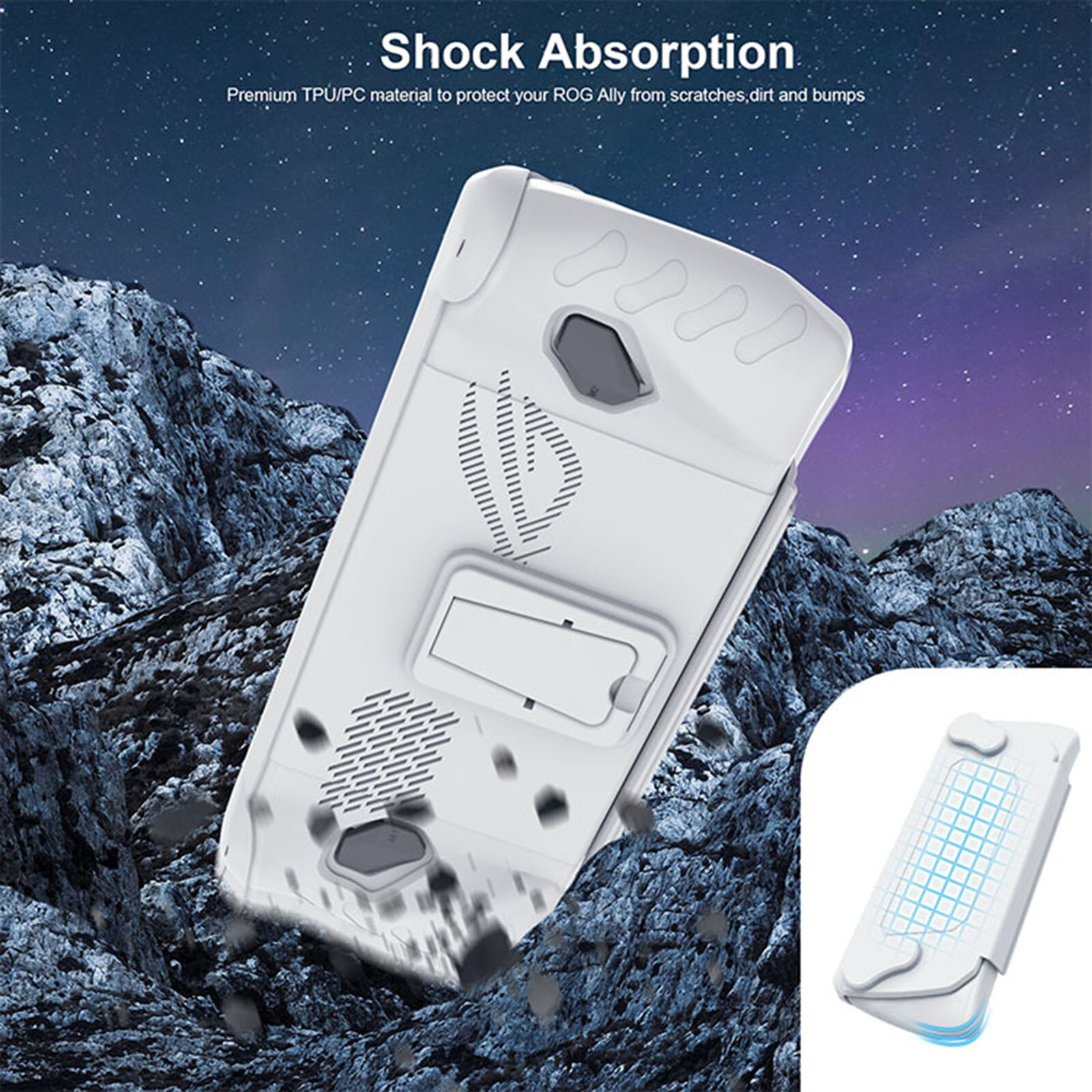 Protective Case with Detachable Front Shell and Kickstand for ROG Ally