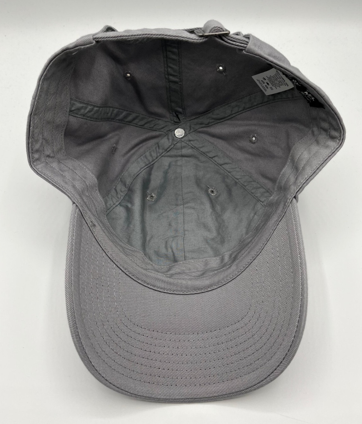 Nike Gray Billed Club Cap White Futura Logo Size M/L FB5368-073