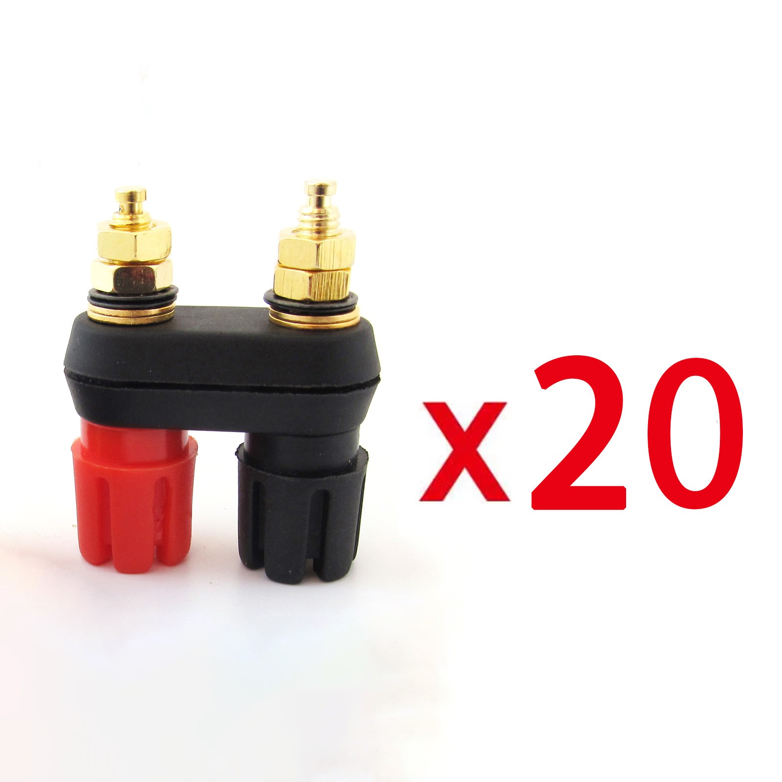 20x Gold Plated 5-way Dual Binding Post Audio Amplifier Terminal 4mm Banana Jack