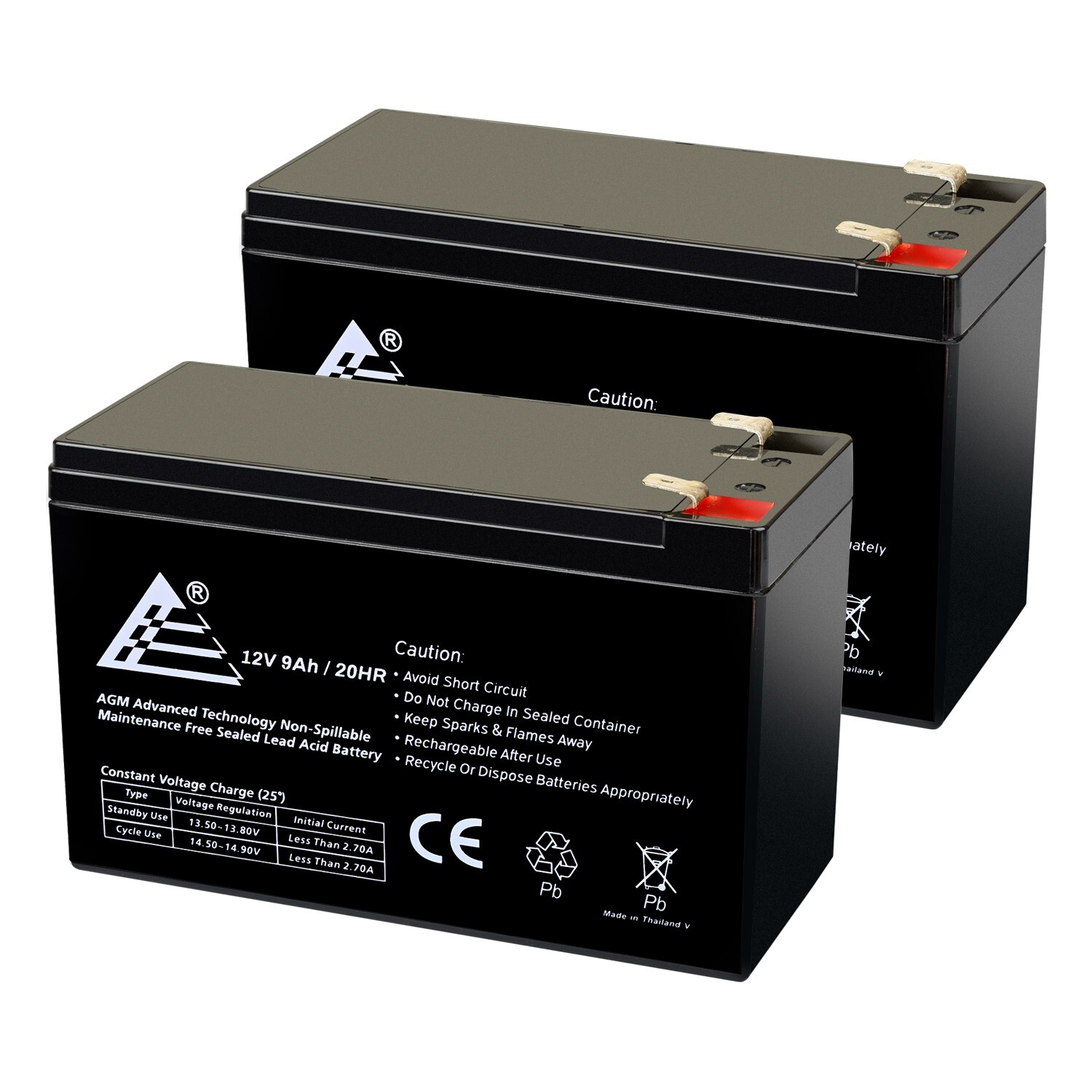 2 X 12V 9AH Battery for RAZOR Scooter E200 E300 ES300; Bella Betty Daisy Vapor