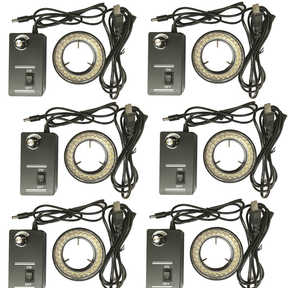 60-LED Adjustable Ring Light illuminator Lamp For STEREO ZOOM Microscope USA